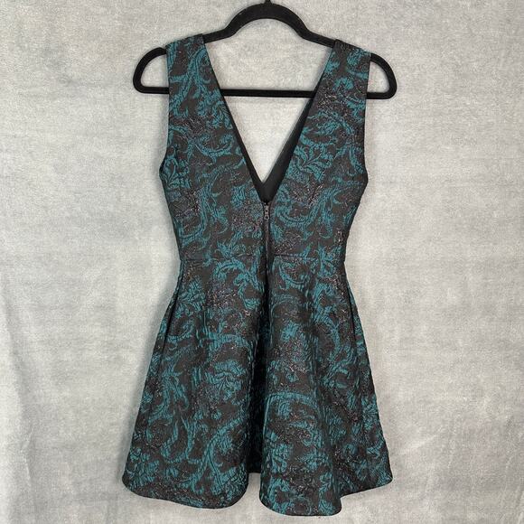 Alice And Oliva Dress Womens 4 Black Teal Mini Sleeveless Party Hoco Sorority - Picture 6 of 14